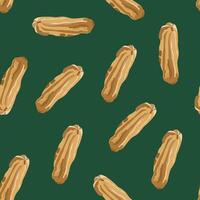 Illustration of a pattern with custard cakes. vector