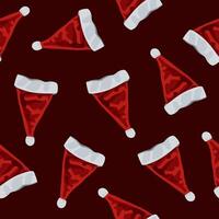 isolated illustration of a pattern with Christmas hats. vector