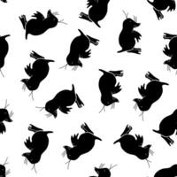 Illustration of a pattern with silhouettes of talpa. Black and white pattern. vector