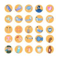 Illustration of egg and sperm freezing icons. In vitro fertilization. Egg and sperm donation to cryobank. vector