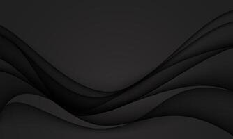 Abstract black curve wave paper cut style background vector