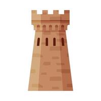 Medieval Donjon Tower, Part of Ancient Fortress or Castle Illustration vector