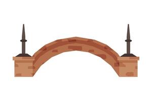 Medieval Stone Bridge, Element of Ancient Architecture Illustration vector