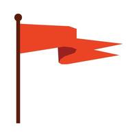 Red Medieval Flag, Royal Heraldic Symbol, Monarchy or Chivalry Attribute Illustration vector