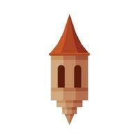 Part of Castle Tower, Medieval Ancient Fortress Element Illustration vector