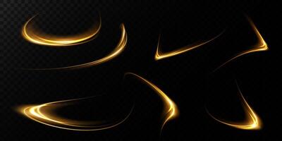 An Elegant Display of Golden Light Swirls Gracefully on a Dark Background Canvas vector