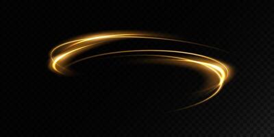 An Elegant Golden Light Swirl Artfully Displayed on a Dark and Mysterious Background vector