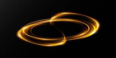 Elegant and Captivating Golden Light Trails Displayed on a Dark Background Surface vector