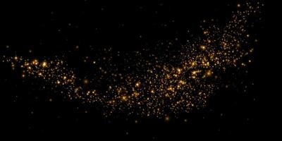 A Starlit Galaxy adorned with Golden Sparkles beautifully placed on a Deep Black Background vector