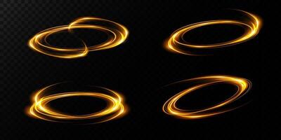 Explore Dynamic Golden Swirls and Stunning Light Effects Perfect for Your Media Projects vector