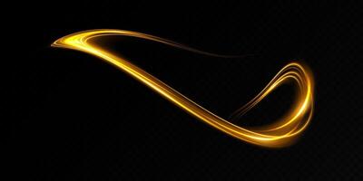 An Elegant Golden Light Wave Design on a Striking Black Background for a Stunning Visual Experience vector