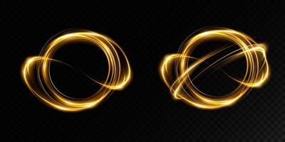 Golden light swirls gracefully on a dark canvas, creating an uplifting ambiance vector