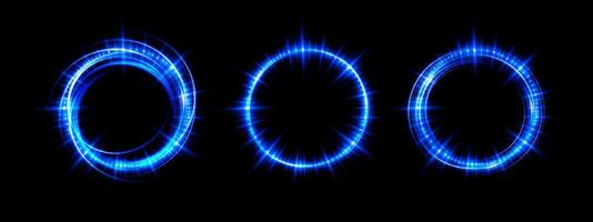 Stylized Blue Glow Circular Effects for Use in Various Media Formats and Presentations vector