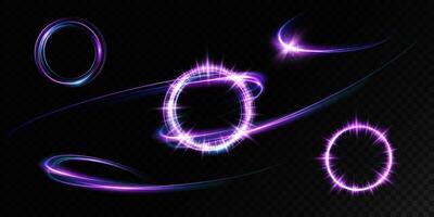 Explore Abstract Light Effects featuring Glowing Circles and Whimsical Swirls in art vector