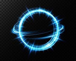 A captivating design depicting a glowing blue circular energy portal with vibrant visuals vector
