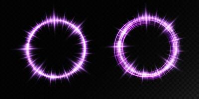 Captivating Glowing Purple Circular Light Effects Perfectly Designed for Various Media Use vector