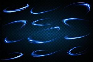Dynamic and Beautiful Blue Abstract Swirls on a Dark Background That Captivates the Eye vector