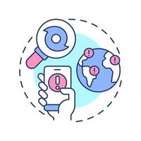Travel alert multi color concept icon. Notifications about potential threats. Trip management service. Round shape line illustration. Abstract idea. Graphic design. Easy to use in presentation vector