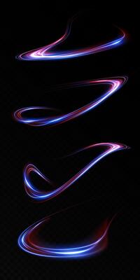 An Artistic Abstract Representation Featuring Beautiful Light Trails in Blue and Red Colors