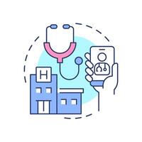 Medical assistance multi color concept icon. Access to healthcare. Travel management service. Round shape line illustration. Abstract idea. Graphic design. Easy to use in promotional material vector