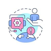Emergency support multi color concept icon. Tourists assistance. Travel management service. Round shape line illustration. Abstract idea. Graphic design. Easy to use in promotional material vector