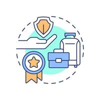 Safeguarding reputation multi color concept icon. Traveler safety. Benefit of travel risk management. Round shape line illustration. Abstract idea. Graphic design. Easy to use in presentation vector