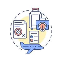 Business travel policy multi color concept icon. Employees guide. Journey risk management solution. Round shape line illustration. Abstract idea. Graphic design. Easy to use in presentation vector