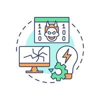 Technological failures multi color concept icon. Type of critical events. Travel risk management. Round shape line illustration. Abstract idea. Graphic design. Easy to use in presentation vector