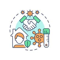 Health emergencies multi color concept icon. Type of critical events. Travel risk management. Round shape line illustration. Abstract idea. Graphic design. Easy to use in promotional material vector