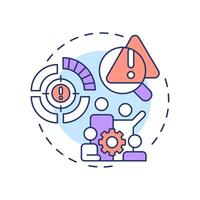 Risk identification multi color concept icon. Analyzing situations. Danger management process. Round shape line illustration. Abstract idea. Graphic design. Easy to use in promotional material vector