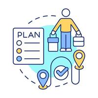 Be set multi color concept icon. Plan of escape from danger. Evacuation level. Emergency response. Round shape line illustration. Abstract idea. Graphic design. Easy to use in presentation vector