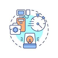 Immediate assistance multi color concept icon. Prompt response to patient needs. Quality of medical service. Round shape line illustration. Abstract idea. Graphic design. Easy to use in application vector