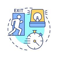Go now multi color concept icon. Command to leave immediately. Evacuation level. Emergency response. Round shape line illustration. Abstract idea. Graphic design. Easy to use in application vector