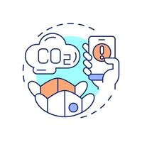 Air quality warnings multi color concept icon. High levels of pollutants. Safety and emergency alert. Round shape line illustration. Abstract idea. Graphic design. Easy to use in presentation vector
