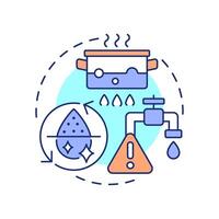 Boil water advisory multi color concept icon. Remove contamination from liquid. Safety and emergency alert. Round shape line illustration. Abstract idea. Graphic design. Easy to use in presentation vector