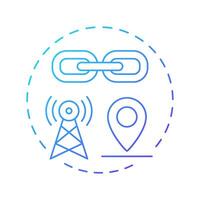 Native web apps blue gradient concept icon. Optimized for platform and integrate with devices capabilities. Round shape line illustration. Abstract idea. Graphic design. Easy to use in presentation vector