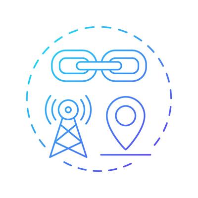 Native web apps blue gradient concept icon. Optimized for platform and integrate with devices capabilities. Round shape line illustration. Abstract idea. Graphic design. Easy to use in presentation