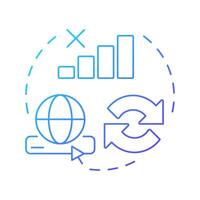 Progressive web apps blue gradient concept icon. App like software for vary devices. Development technology. Round shape line illustration. Abstract idea. Graphic design. Easy to use in presentation vector