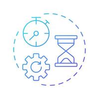 Fast loading blue gradient concept icon. Cach data and enable offline access service. Feature of PWAs. Round shape line illustration. Abstract idea. Graphic design. Easy to use in presentation vector