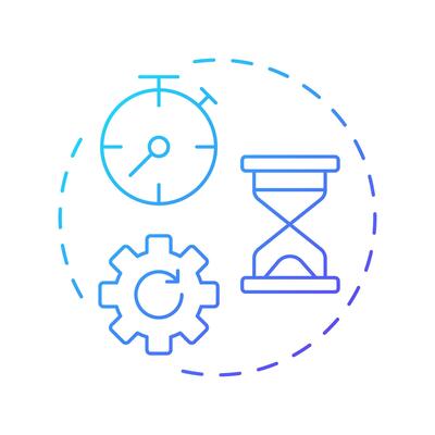 Fast loading blue gradient concept icon. Cach data and enable offline access service. Feature of PWAs. Round shape line illustration. Abstract idea. Graphic design. Easy to use in presentation