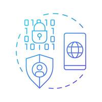 HTTPS secure origin blue gradient concept icon. Prevent data interception. Characteristic of PWAs. Round shape line illustration. Abstract idea. Graphic design. Easy to use in presentation vector