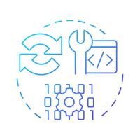 Service worker blue gradient concept icon. Background script running separately. Component of PWAs. Round shape line illustration. Abstract idea. Graphic design. Easy to use in presentation vector