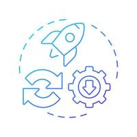 Self updates blue gradient concept icon. Automatic download of software upgrades. Benefit of PWAs. Round shape line illustration. Abstract idea. Graphic design. Easy to use in presentation vector