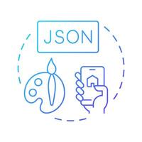 Web app manifest blue gradient concept icon. JSON file providing metadata for application. Component of PWAs. Round shape line illustration. Abstract idea. Graphic design. Easy to use in presentation vector