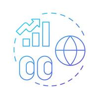 Increasing page views blue gradient concept icon. Attracting website users methods. Benefit of PWAs. Round shape line illustration. Abstract idea. Graphic design. Easy to use in presentation vector