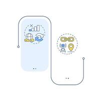 Progressive and native web apps rectangle infographic . Digital services for internet users. Data visualization with 2 steps. Editable rectangular options chart vector