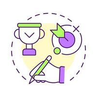 Career goals multi color concept icon. Milestone achievement, success. Test, exam. Round shape line illustration. Abstract idea. Graphic design. Easy to use in infographic, presentation vector