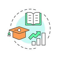 Training program multi color concept icon. Professional development, growth. Learning, knowledge. Round shape line illustration. Abstract idea. Graphic design. Easy to use in infographic vector