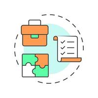 Roles and career levels multi color concept icon. Job application, business compliance. Round shape line illustration. Abstract idea. Graphic design. Easy to use in infographic, presentation vector