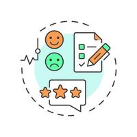 Employee engagement survey multi color concept icon. Feedback checklist, review. Round shape line illustration. Abstract idea. Graphic design. Easy to use in infographic, presentation vector